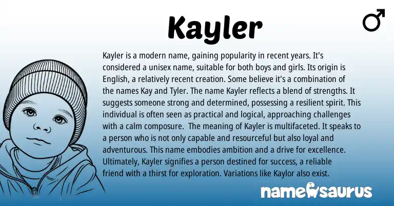 Infographic about Kayler name meaning, Kayler is a name from Other origin(s).