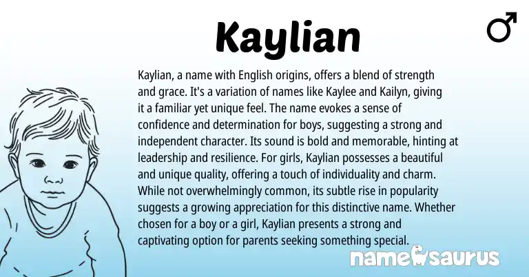 Infographic about Kaylian name meaning, Kaylian is a name from Other origin(s).
