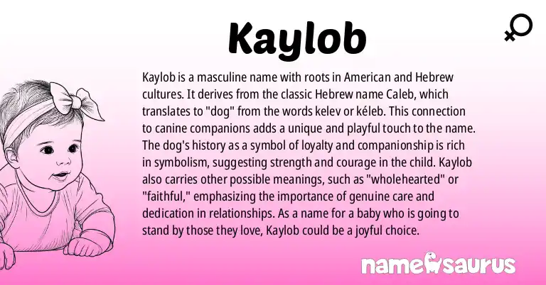 Infographic about Kaylob name meaning, Kaylob is a name from American, Hebrew origin(s).