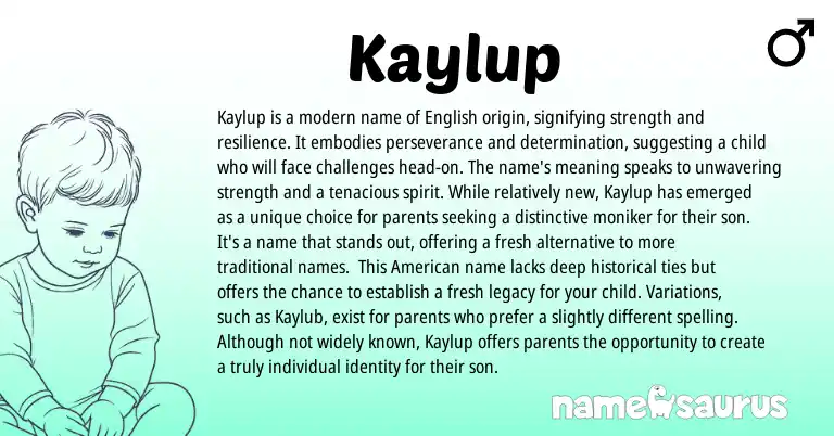 Infographic about Kaylup name meaning, Kaylup is a name from English origin(s).