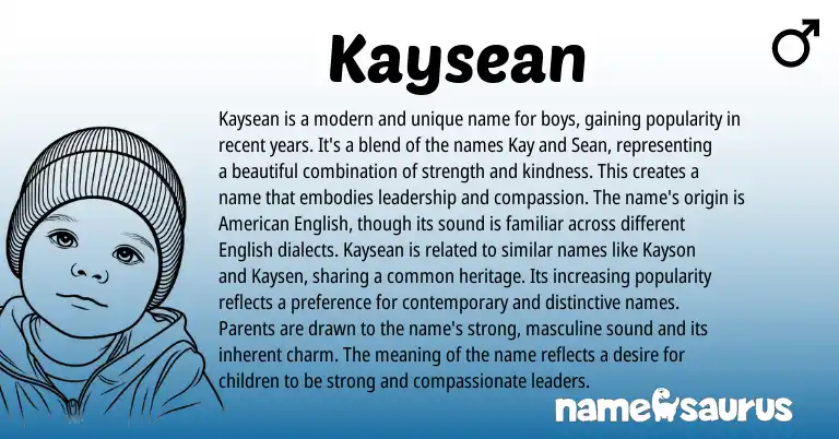 Infographic about Kaysean name meaning, Kaysean is a name from Other origin(s).