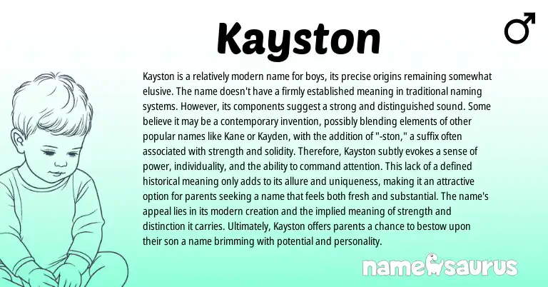 Infographic about Kayston name meaning, Kayston is a name from Other origin(s).