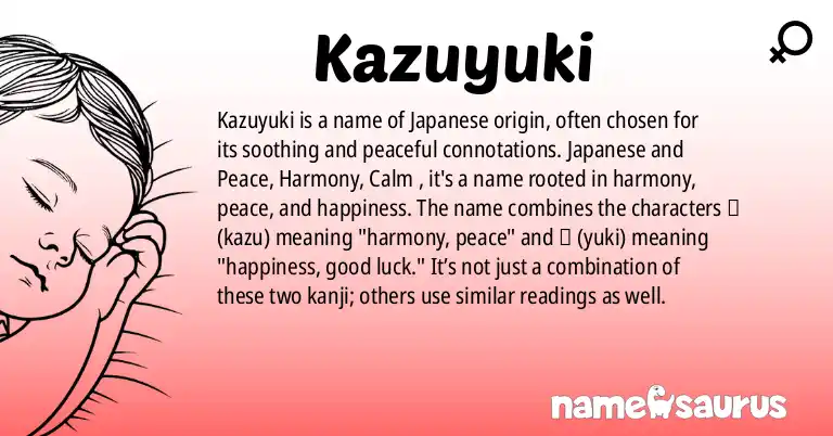 Infographic about Kazuyuki name meaning, Kazuyuki is a name from Japanese origin(s).