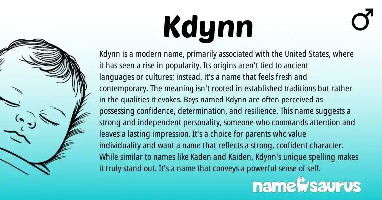 Infographic about Kdynn name meaning, Kdynn is a name from Other origin(s).