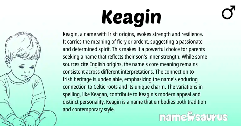 Infographic about Keagin name meaning, Keagin is a name from Celtic, Irish origin(s).