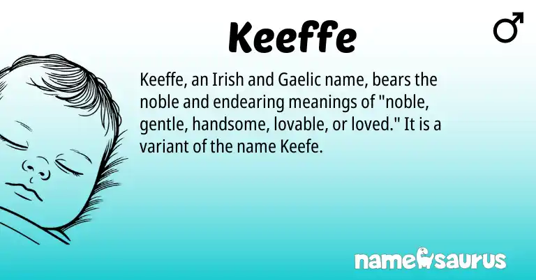Infographic about Keeffe name meaning, Keeffe is a name from Irish, Gaelic origin(s).