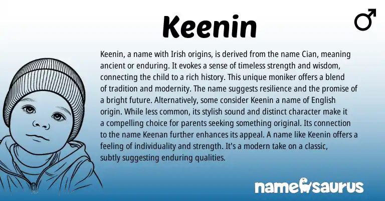 Infographic about Keenin name meaning, Keenin is a name from Irish origin(s).