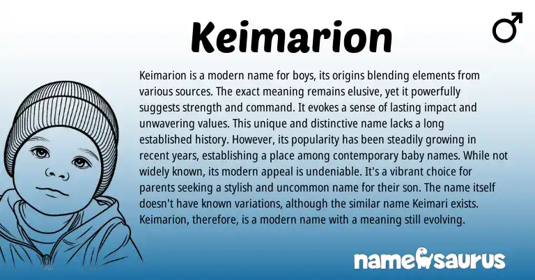 Infographic about Keimarion name meaning, Keimarion is a name from Other origin(s).