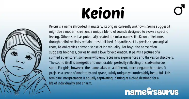 Infographic about Keioni name meaning, Keioni is a name from Other origin(s).
