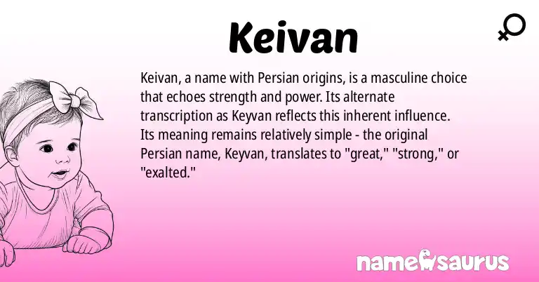 Infographic about Keivan name meaning, Keivan is a name from Persian origin(s).