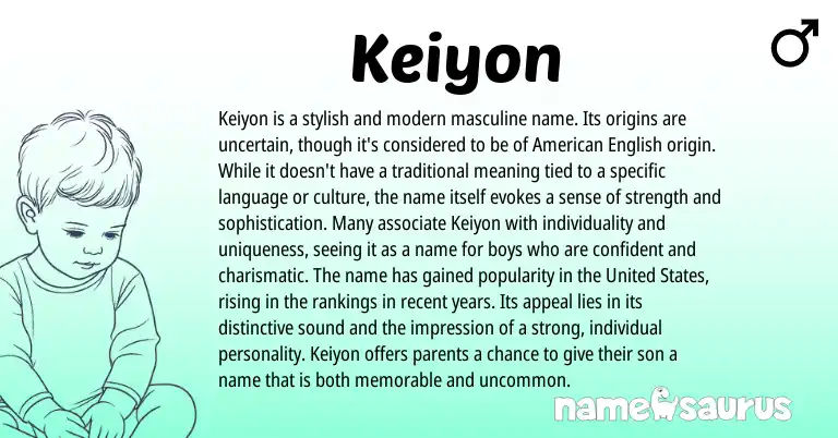Infographic about Keiyon name meaning, Keiyon is a name from Other origin(s).