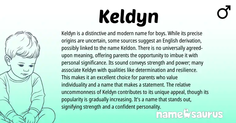 Infographic about Keldyn name meaning, Keldyn is a name from Other origin(s).