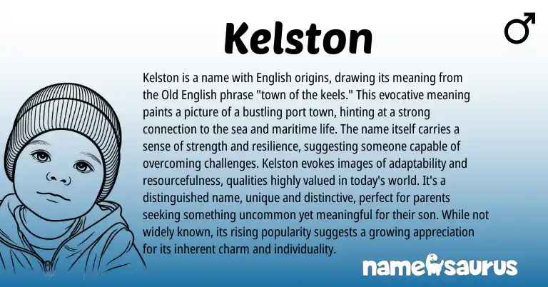 Infographic about Kelston name meaning, Kelston is a name from English origin(s).