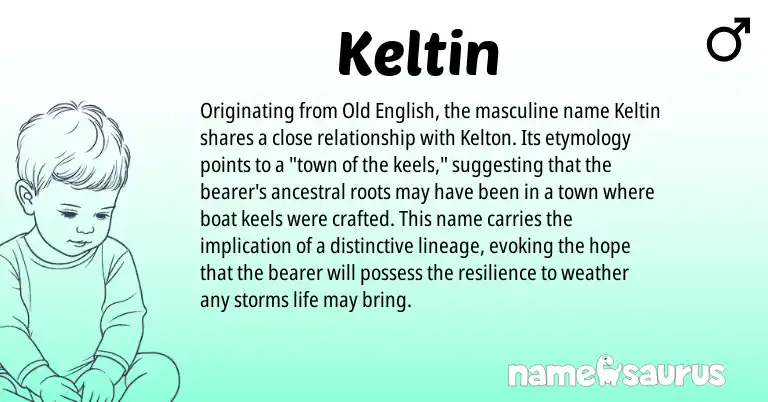 Infographic about Keltin name meaning, Keltin is a name from Old English origin(s).