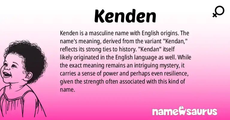 Infographic about Kenden name meaning, Kenden is a name from English origin(s).