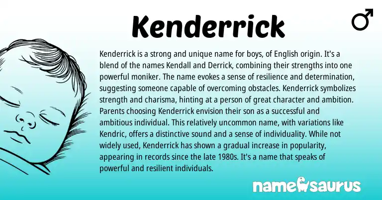Infographic about Kenderrick name meaning, Kenderrick is a name from Other origin(s).