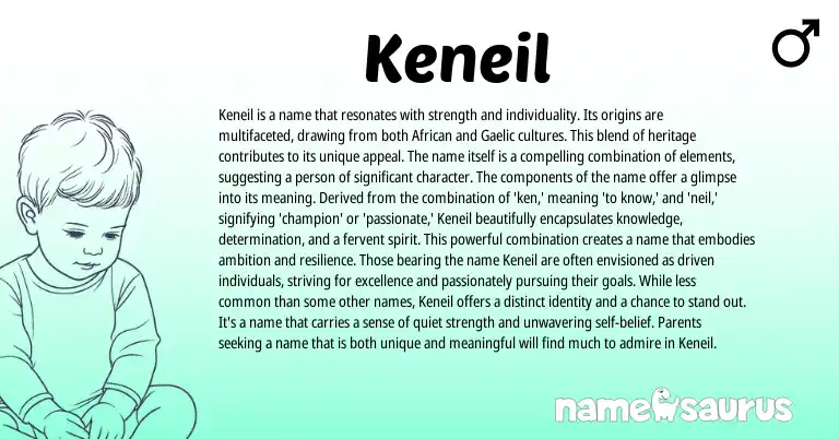 Infographic about Keneil name meaning, Keneil is a name from African origin(s).