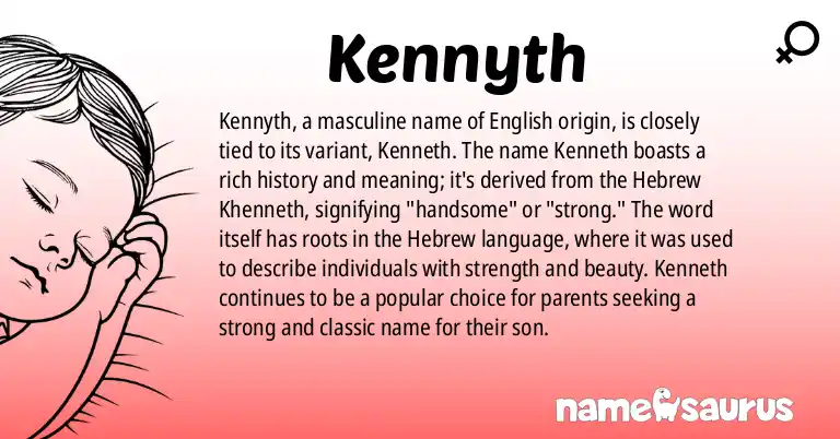 Infographic about Kennyth name meaning, Kennyth is a name from English origin(s).