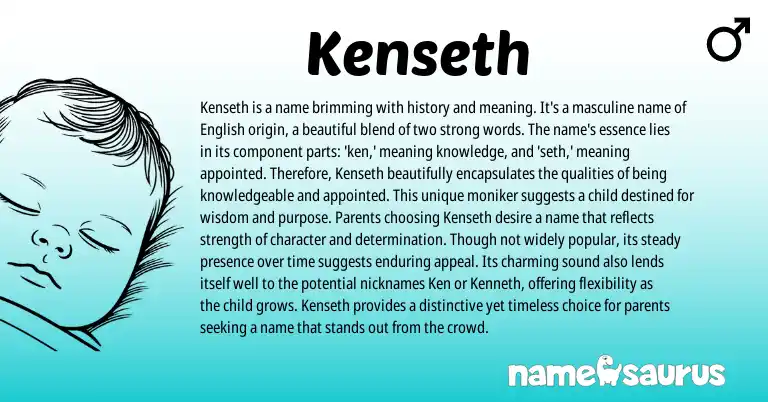 Infographic about Kenseth name meaning, Kenseth is a name from English origin(s).