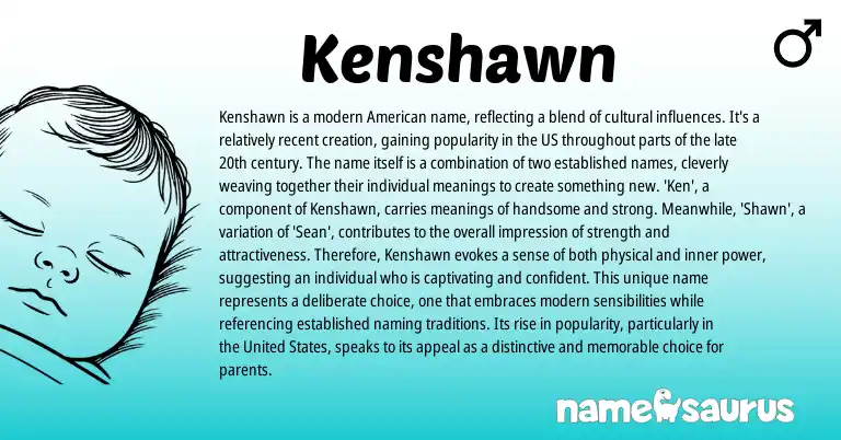 Infographic about Kenshawn name meaning, Kenshawn is a name from Other origin(s).