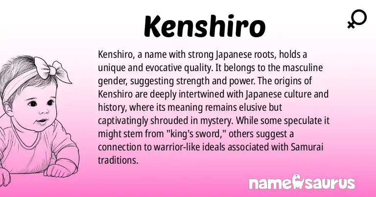 Infographic about Kenshiro name meaning, Kenshiro is a name from Japanese origin(s).