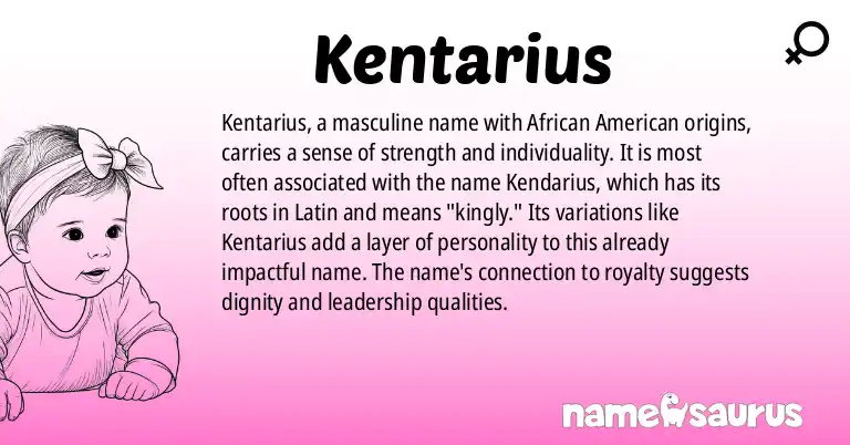 Infographic about Kentarius name meaning, Kentarius is a name from African American origin(s).