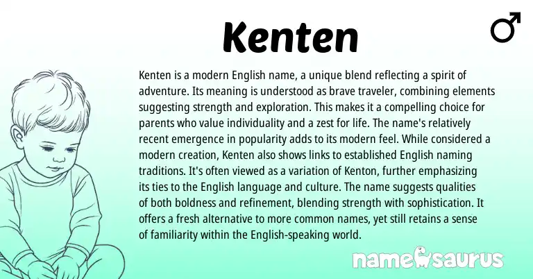 Infographic about Kenten name meaning, Kenten is a name from English origin(s).