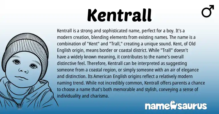 Infographic about Kentrall name meaning, Kentrall is a name from English origin(s).