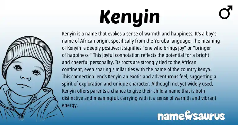 Infographic about Kenyin name meaning, Kenyin is a name from Yoruba, African origin(s).