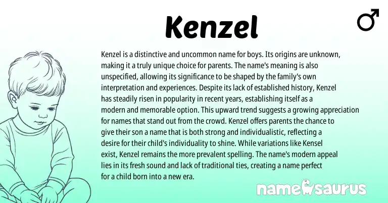 Infographic about Kenzel name meaning, Kenzel is a name from Other origin(s).