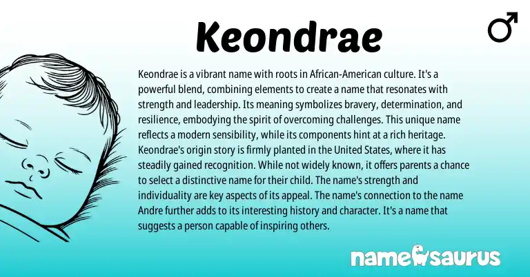 Infographic about Keondrae name meaning, Keondrae is a name from Other origin(s).