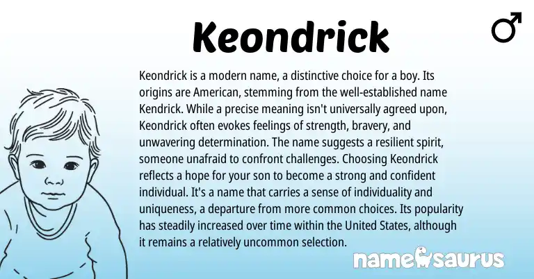 Infographic about Keondrick name meaning, Keondrick is a name from Other origin(s).