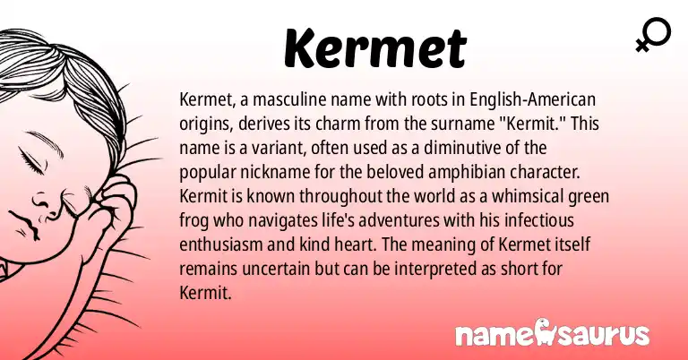 Infographic about Kermet name meaning, Kermet is a name from English (American) origin(s).