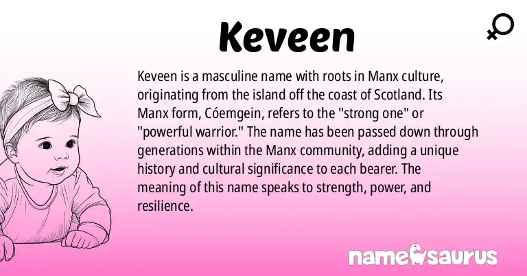 Infographic about Keveen name meaning, Keveen is a name from Manx origin(s).