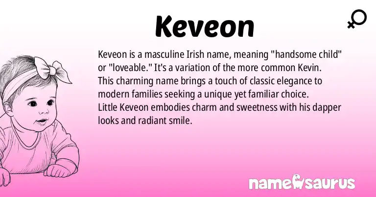 Infographic about Keveon name meaning, Keveon is a name from Irish origin(s).