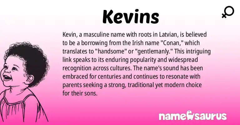Infographic about Kevins name meaning, Kevins is a name from Latvian origin(s).