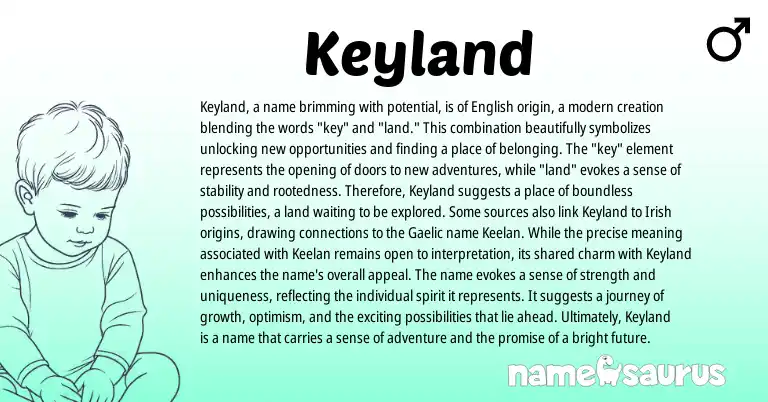 Infographic about Keyland name meaning, Keyland is a name from English origin(s).