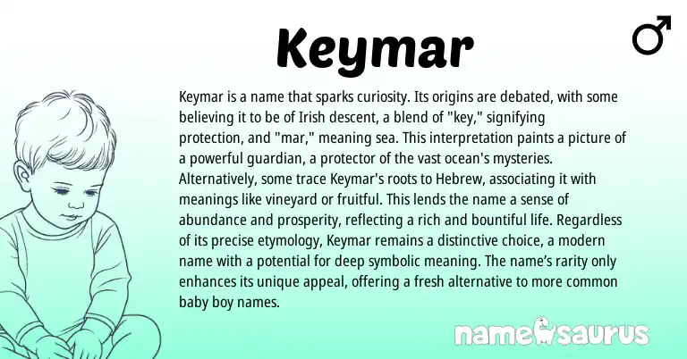 Infographic about Keymar name meaning, Keymar is a name from Irish origin(s).