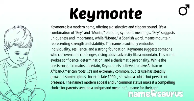 Infographic about Keymonte name meaning, Keymonte is a name from Spanish origin(s).