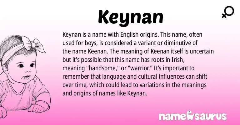 Infographic about Keynan name meaning, Keynan is a name from English origin(s).