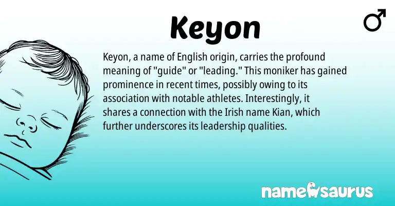 Infographic about Keyon name meaning, Keyon is a name from Irish, English origin(s).