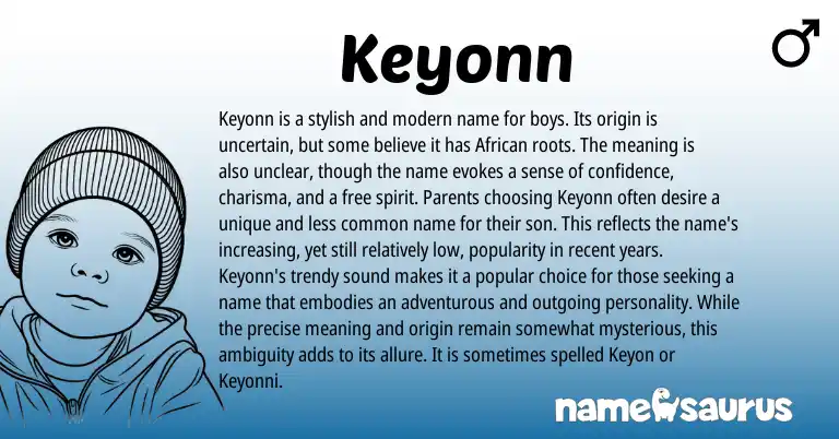 Infographic about Keyonn name meaning, Keyonn is a name from Other origin(s).
