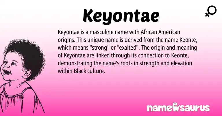Infographic about Keyontae name meaning, Keyontae is a name from African American origin(s).