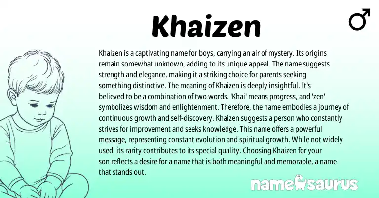 Infographic about Khaizen name meaning, Khaizen is a name from Other origin(s).
