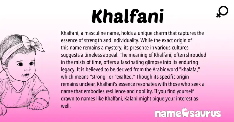 Infographic about Khalfani name meaning, Khalfani is a name from N/A origin(s).