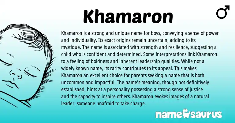 Infographic about Khamaron name meaning, Khamaron is a name from Other origin(s).
