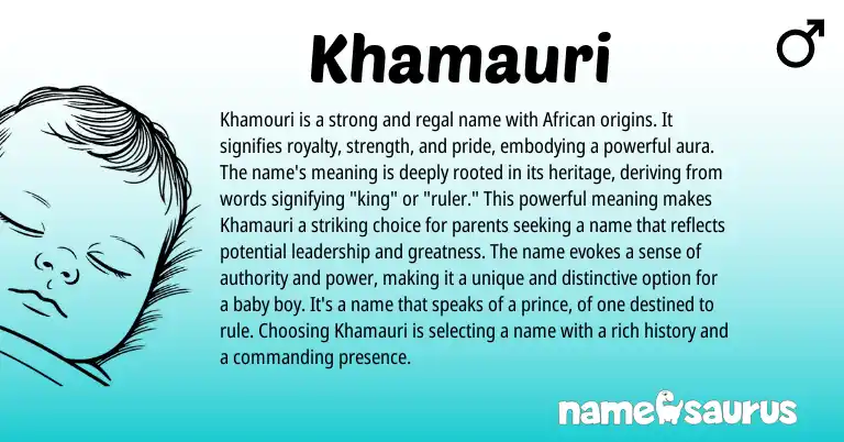 Infographic about Khamauri name meaning, Khamauri is a name from African origin(s).