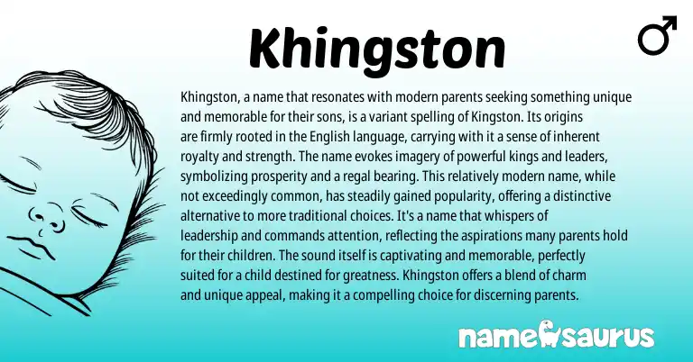 Infographic about Khingston name meaning, Khingston is a name from English origin(s).