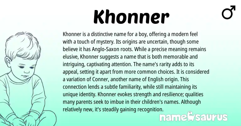 Infographic about Khonner name meaning, Khonner is a name from Other origin(s).