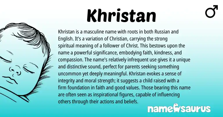 Infographic about Khristan name meaning, Khristan is a name from English origin(s).